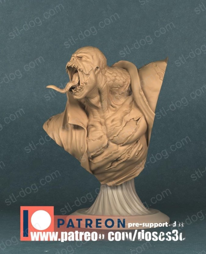 蜥蜴人(Lizard)胸像 3D打印图纸